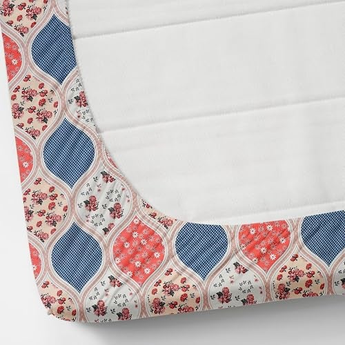 VOMZER 300 Tc Geometric Elastic Fitted Bedsheets Queen Size with 2 Pillow Covers | Double Bed with All Around Elastic, Size 60 X 78 X 10 Inches Queen Fitted (White Pink) - Image 5