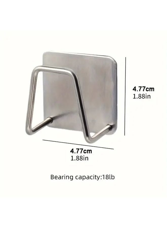 2pcs Stainless Steel Sponge Holder Wall Mounted Sink Drain Rack Soap Holder - Image 4