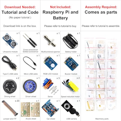 Freenove Three-Wheeled Smart Car Kit for Raspberry Pi 5 4 B 3 B+ B A+, Video Mode, Radar Mode, App Control, Ultrasonic Distance Sensor, Camera, Servo (Raspberry Pi NOT Included) - Image 2