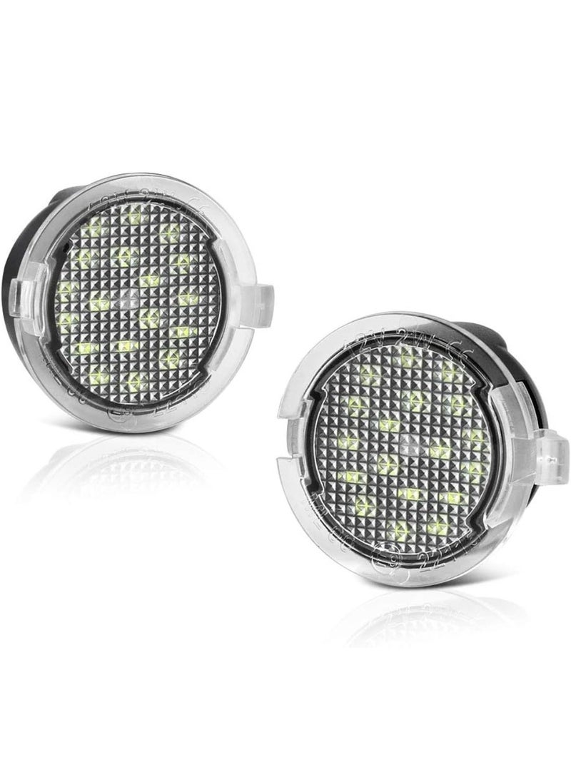 Led Side Under Mirror Puddle Light for Ford F-150 Expedition Explorer Edge Flex Fusion Taurus X Lincoln Mercury Mirror Signal Lamp Indicator Waterproof Bright Replacement Accessories 2 pcs White
