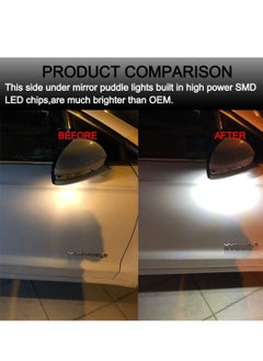 Vierex Led Side Under Mirror Puddle Light for Ford F-150 Expedition Explorer Edge Flex Fusion Taurus X Lincoln Mercury Mirror Signal Lamp Indicator Waterproof Bright Replacement Accessories 2 pcs White  - Image 3