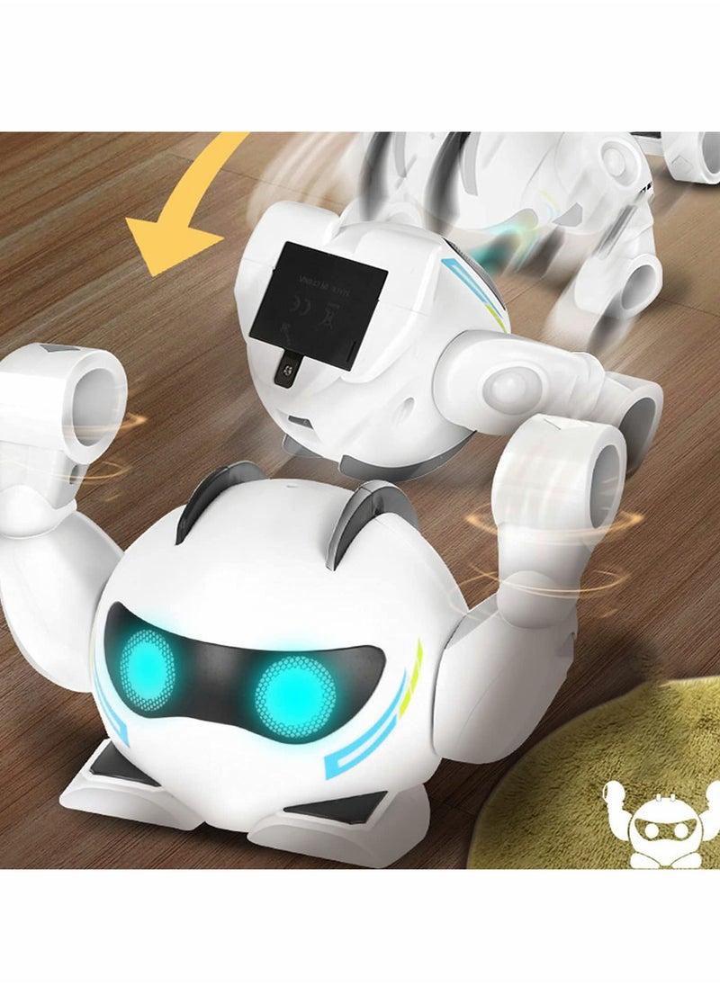 Rolling Music Robot, Touch Sensing Smart Early Learning Children's Toy Portable, Interactive Rolling Walking Singing and Dancing, Gift for 3-8 Years Old