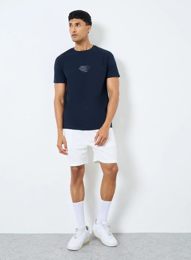 Styli Styli Men Navy Blue Graphic Print Regular Fit T-Shirt