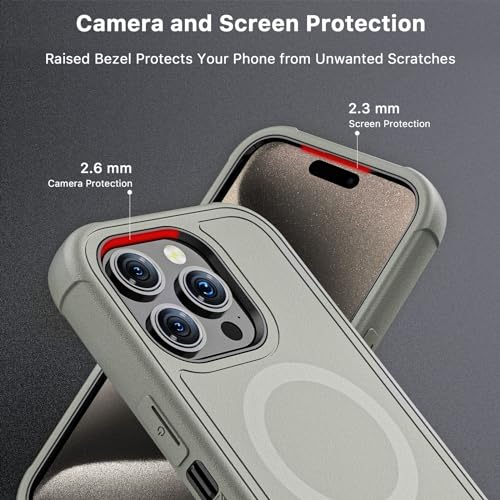 M MYBAT PRO Maverick Series for iPhone 15 Pro Max Case with Belt Clip Holster,[Compatible with Magsafe] w/Screen Protector,Anti-Drop,Shockproof,360°Rotatig Kickstand,Heavy Duty Protection - Image 5