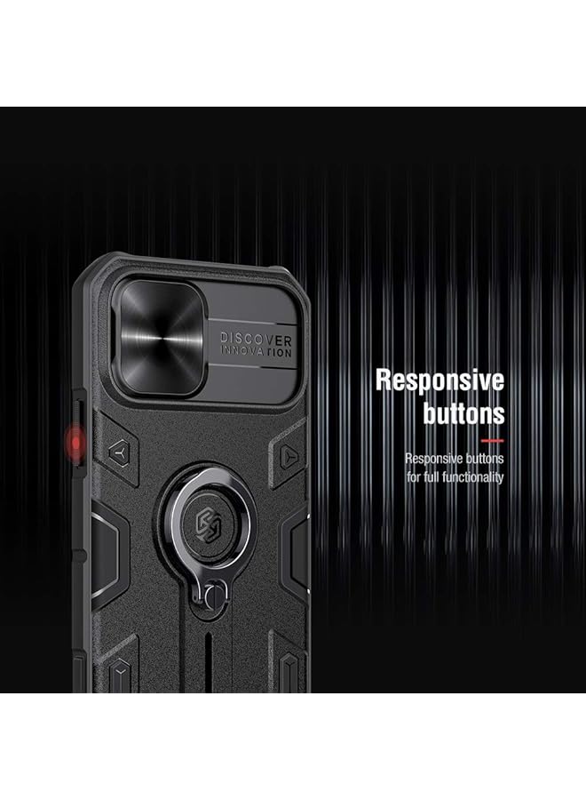 Nillkin Camshield Armor Compatible With Iphone 12 Iphone 12 Pro 6.1Inch Case Built In Kickstand And Camera Lens Protector Shockproof Hard Plastic Back Bumper Hybrid Cover Black - Image 4