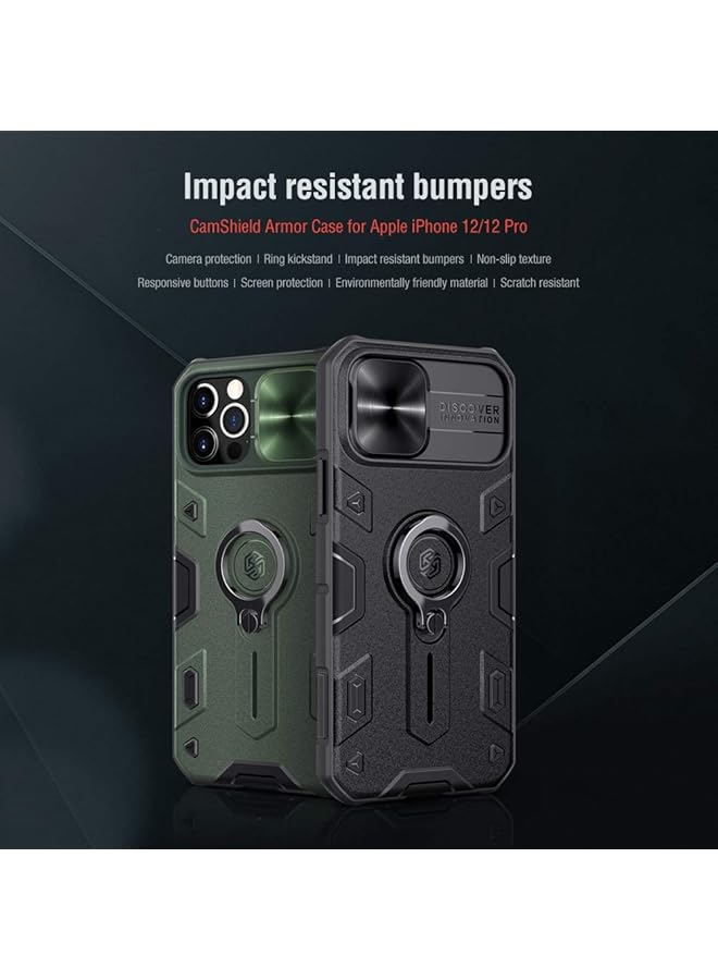 Nillkin Camshield Armor Compatible With Iphone 12 Iphone 12 Pro 6.1Inch Case Built In Kickstand And Camera Lens Protector Shockproof Hard Plastic Back Bumper Hybrid Cover Black - Image 2