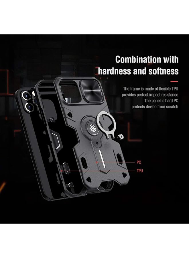 Nillkin Camshield Armor Compatible With Iphone 12 Iphone 12 Pro 6.1Inch Case Built In Kickstand And Camera Lens Protector Shockproof Hard Plastic Back Bumper Hybrid Cover Black - Image 5