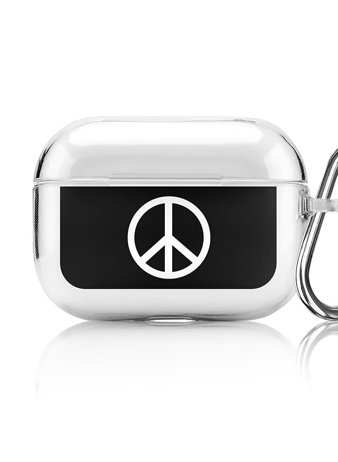 Stylizedd Classic Clear printed Case for Apple AirPods Pro 2nd Generation Thin Transparent Cover [Designed for Apple AirPods Pro 2nd Generation] - Peace Sign  - Image 1
