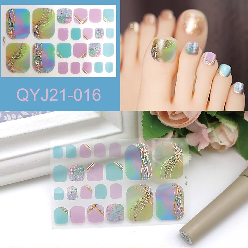 Popular Toenail Stickers 2025 Summer Toenail Stickers Stamping Imitation Diamond Nail Stickers Export Waterproof Foot Stickers - Image 5