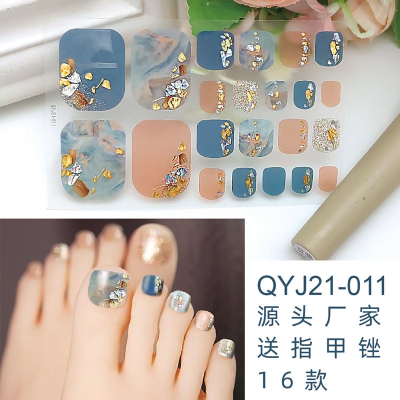 Popular Toenail Stickers 2025 Summer Toenail Stickers Stamping Imitation Diamond Nail Stickers Export Waterproof Foot Stickers - Image 3