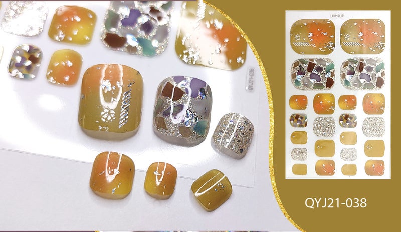 Popular Toenail Stickers 2025 Summer Toenail Stickers Stamping Imitation Diamond Nail Stickers Export Waterproof Foot Stickers - Image 1