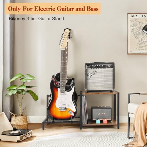 Bikoney Guitar Stand for 3 Electric Bass Guitars with Amp Stand - Heavy Duty Adjustable Guitar Rack Holder for Multiple Guitars & Accessories - Display & Storage Solution for Music Studio Home - Image 3