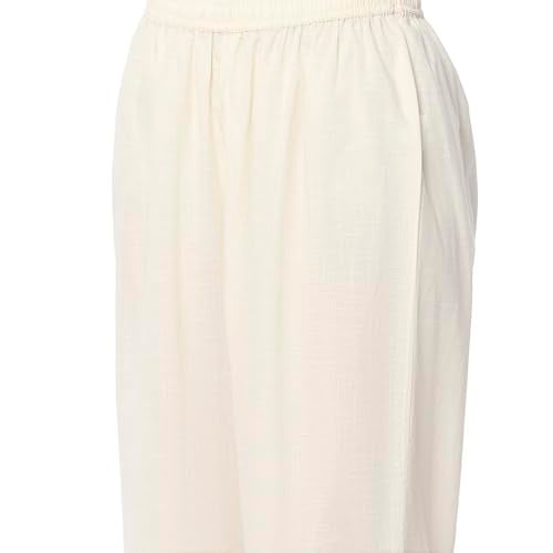 BIBA Women Off White Cotton Gathered Kurta Set_34 - Image 4
