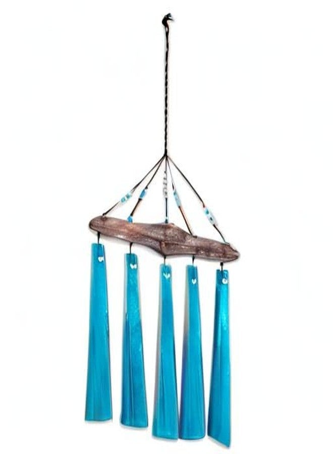 Sunset Vista Designs Sunset Vista Design Studios Sea Breeze Glass Wind Chime, Turquoise - Image 3