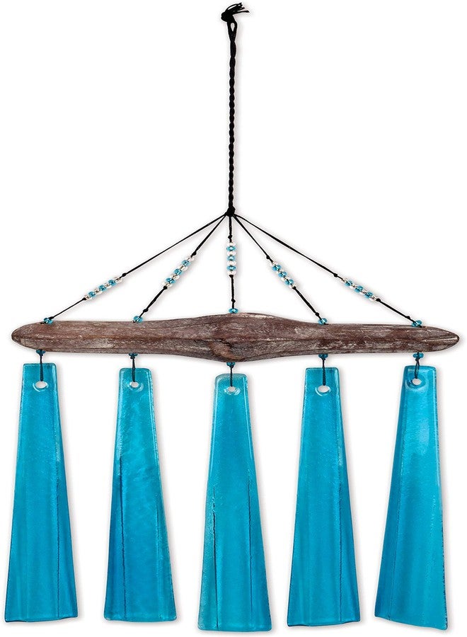 Sunset Vista Designs Sunset Vista Design Studios Sea Breeze Glass Wind Chime, Turquoise - Image 1