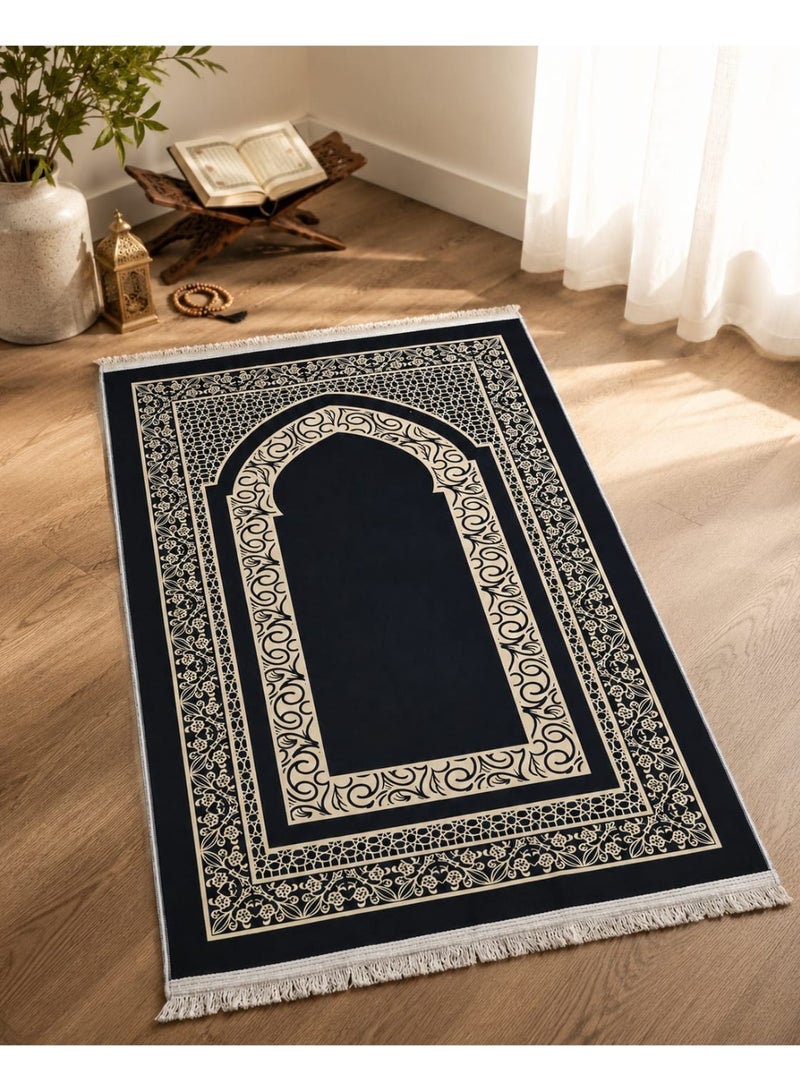 Lightweight Islamic Prayer Mat with Elegant Designs – Portable Travel Prayer Rug for Hajj & Umrah Gifts – Soft Fabric with Tassels – Multiple Colors & Patterns - Image 5