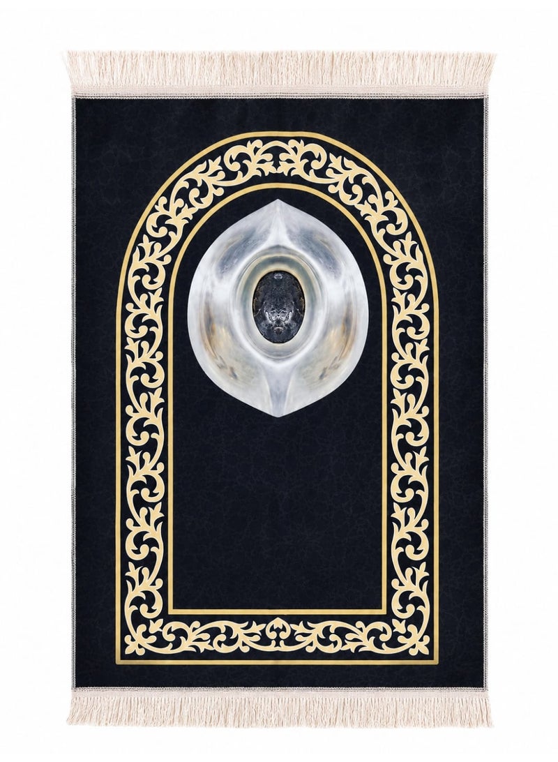 Lightweight Islamic Prayer Mat with Elegant Designs – Portable Travel Prayer Rug for Hajj & Umrah Gifts – Soft Fabric with Tassels – Multiple Colors & Patterns - Image 1