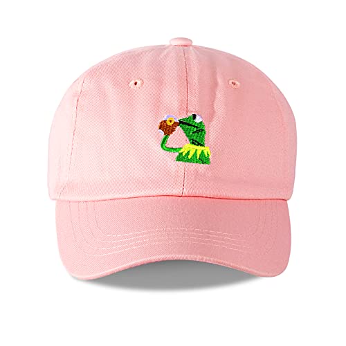 Raylarnia Marthasky Baseball Cap Kermit The Frog Sipping Tea Logo Trucker Hat Unisex Outdoor Adjustable Strapback Cap Pink - Image 1