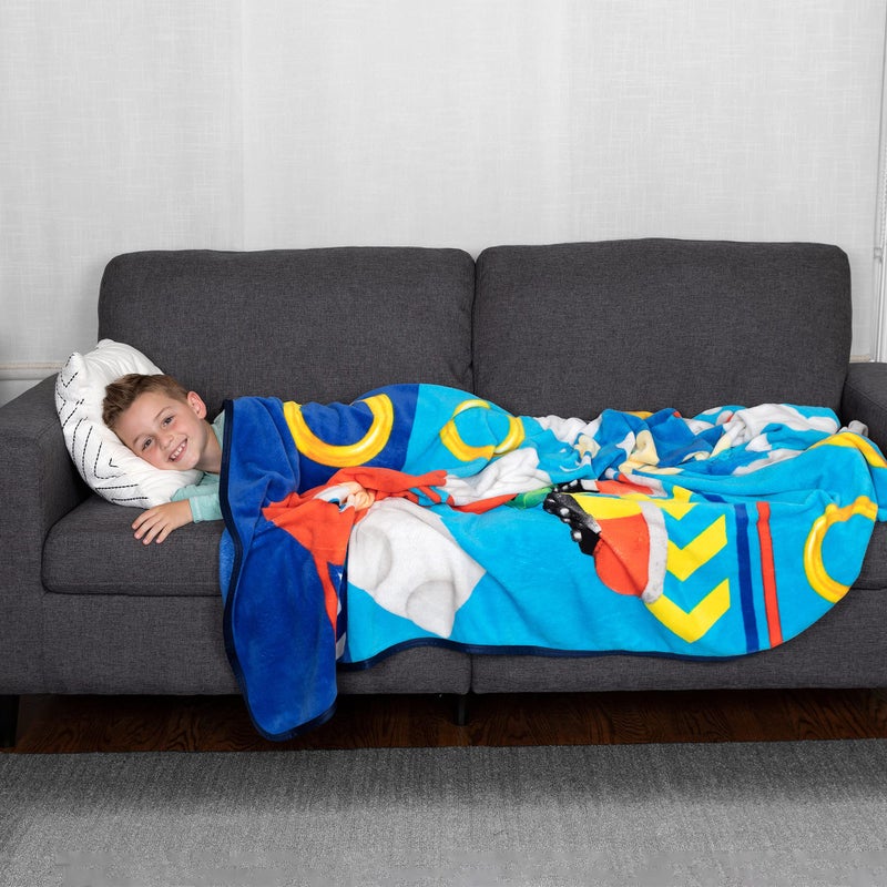 Franco Kids Bedding Super Soft Plush Micro Raschel Blanket, 62 in x 90 in, Sonic The Hedgehog - Image 2