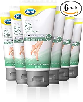 Scholl Scholl ExpertCare Dry Skin Foot Cream 75ml x 6 Daily Care Foot Cream for Dry or Normal Skin Contains Allantoin Lactic Acid and Scholls Special Pedi Cream Blend - Image 1