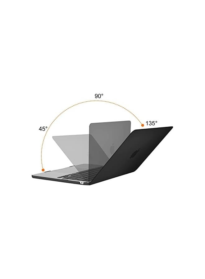 بروماس غطاء حافظة سناب اون للكمبيوتر المحمول متوافق مع ماك بوك اير 13.6 بوصة 2024 2022 الإصدار A3113 M3/A2681 M2 رقاقة مع شاشة عرض شبكية العين السائلة وغطاء حماية صلب واقٍ لمعرف اللمس (أسود غير لامع) - Image 2