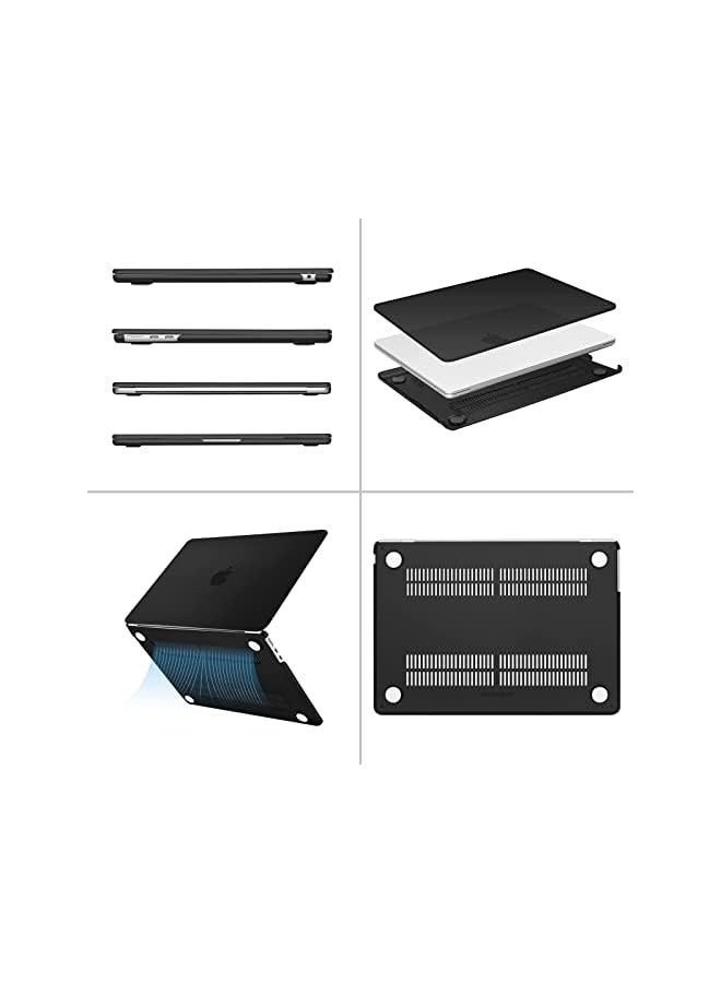 بروماس غطاء حافظة سناب اون للكمبيوتر المحمول متوافق مع ماك بوك اير 13.6 بوصة 2024 2022 الإصدار A3113 M3/A2681 M2 رقاقة مع شاشة عرض شبكية العين السائلة وغطاء حماية صلب واقٍ لمعرف اللمس (أسود غير لامع) - Image 5