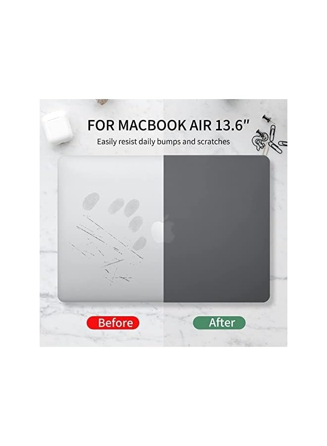 بروماس غطاء حافظة سناب اون للكمبيوتر المحمول متوافق مع ماك بوك اير 13.6 بوصة 2024 2022 الإصدار A3113 M3/A2681 M2 رقاقة مع شاشة عرض شبكية العين السائلة وغطاء حماية صلب واقٍ لمعرف اللمس (أسود غير لامع) - Image 3