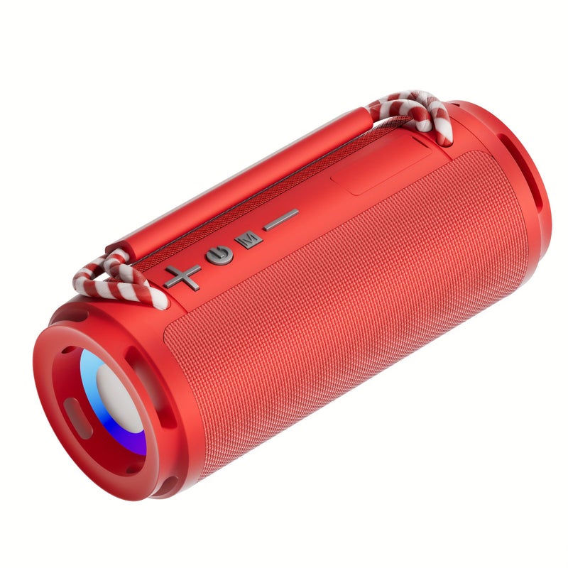 مكبّر صوت محمول باللون الأحمر مع أوضاع RGB، يدعم TF وUSB وAux وType-C - Image 1