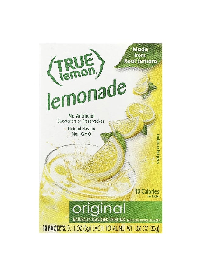 True Citrus True Citrus, True Lemon®, Original Lemonade, 10 Packets, 0.11 oz (3 g) Each  - Image 1