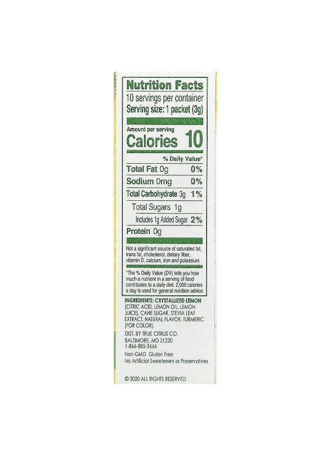 True Citrus True Citrus, True Lemon®, Original Lemonade, 10 Packets, 0.11 oz (3 g) Each  - Image 2