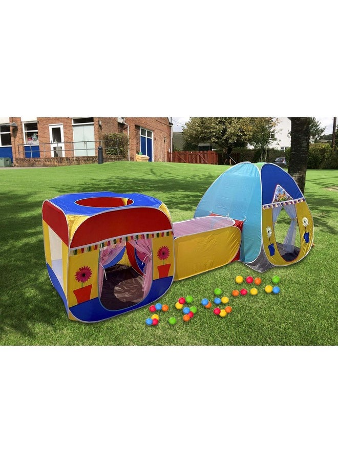 HomeCute Homecute Jambo Size 3 In 1 Pop-Up Kids Play Tent House With Crawl Tunnel (Cube Tent And Igloo Tent Multicolour)  - Image 4