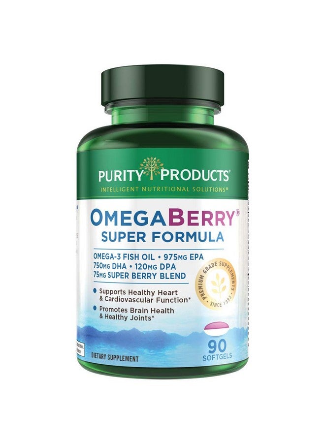 Purity Products Omegaberry Fish Oil With Vitamin D3 + Organic Acai Super Formula 1875 Mg Of Super Concentrated Molecularly Distilled Ultra Pure Omega 3S 975Mg Epa + 750Mg Dha 90 Softgels - Image 1