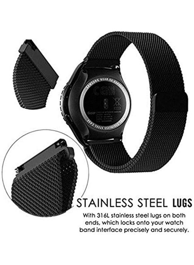 2 Pcs Stainless Steel Milanese Magnetic Watch Strap for Huawei Watch GT4 46mm / GT5 PRO 46mm, Black - Image 3