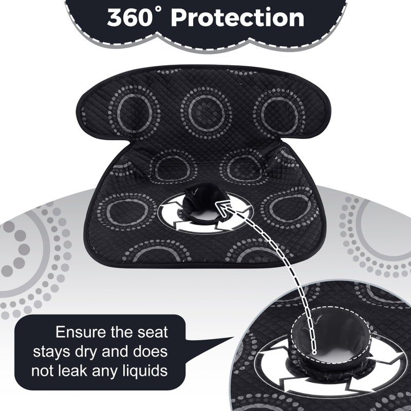 LITTOBEBE Piddle Pad, Car Seat Potty Training Protector, Baby Waterproof Car Seat Cover with Anti-Slip Backing, Machine Washable Liner for Toddler Carseat, Stroller (Black) - Image 3