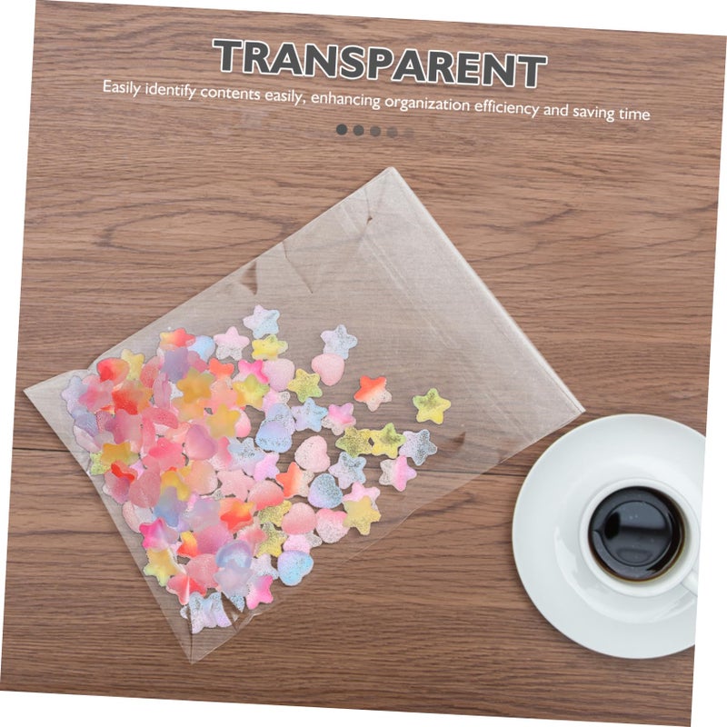 Self Sealing Plastic Bags With Visibility Window 100pcs Flat Storage For Clothing Books Jewelry - Image 4