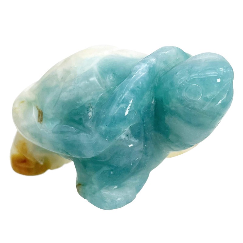 Fekuar Amazonite Stone Turtle تمثال يدوي السلحفاة منحوتة للحيوانات النحت Fengshui Healing Crystal 1.5 "" (40mm) - Image 1