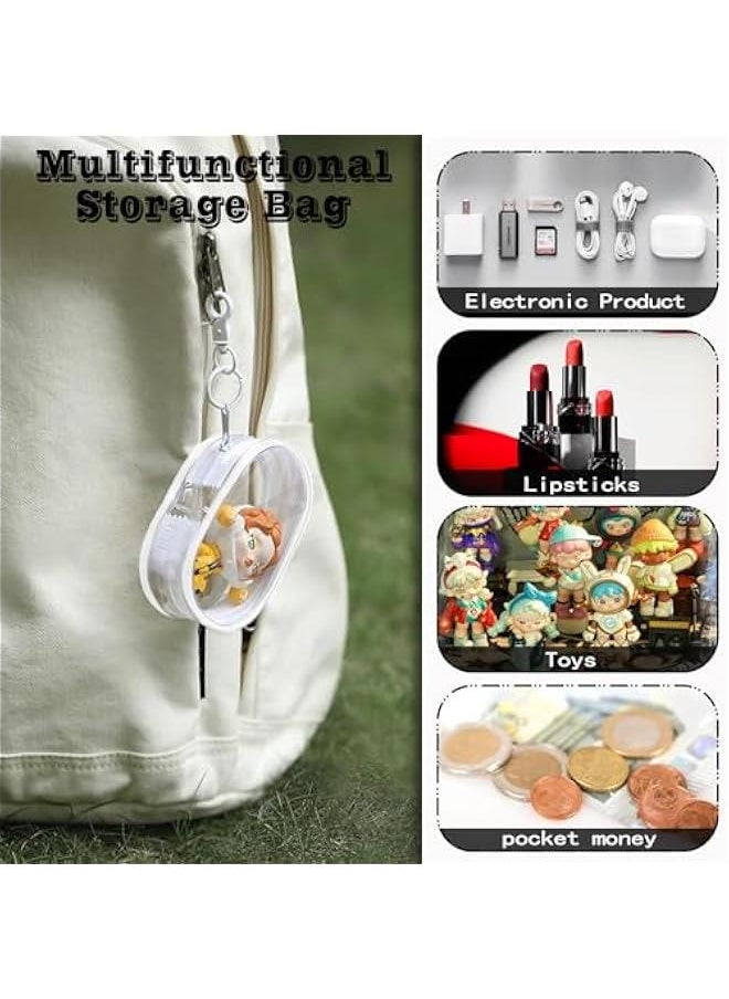 Arabest 2 PCS Clear Figure Display Bag, Portable Small Doll Storage Bag with Keychain Hanging Blind Box Organizer Zipper Closure, Dustproof Collectibles Display Case for Showing Off Blind Boxes  - Image 4
