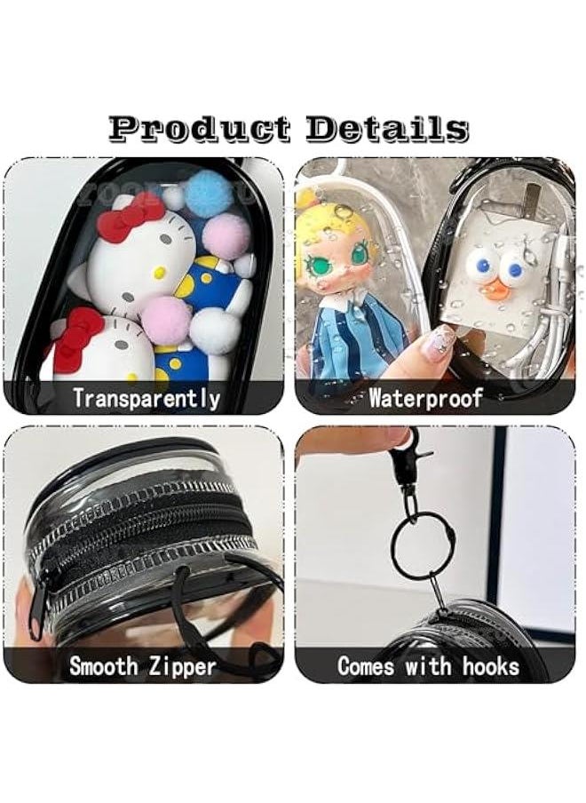 Arabest 2 PCS Clear Figure Display Bag, Portable Small Doll Storage Bag with Keychain Hanging Blind Box Organizer Zipper Closure, Dustproof Collectibles Display Case for Showing Off Blind Boxes  - Image 3