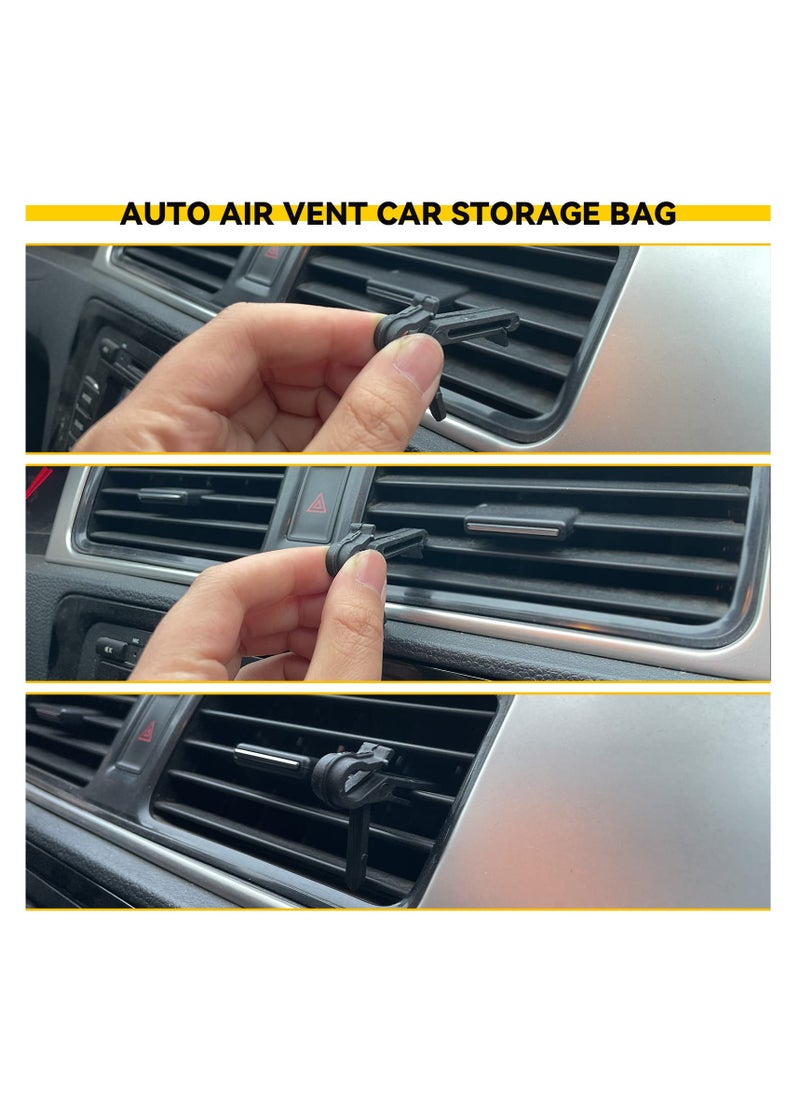 SYOSI - Car Air Vent Storage Box, Portable Leather Storage Pouch Pocket, Interior Air Outlet Cell Phone Holder Pouch, Organizer with Hook for Keep Car Clean, Auto Supplies - Image 1