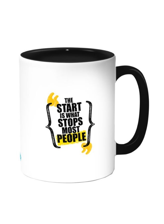 RYN Proverbs And Sayings Printed Coffee Mug White/Black 11ounce