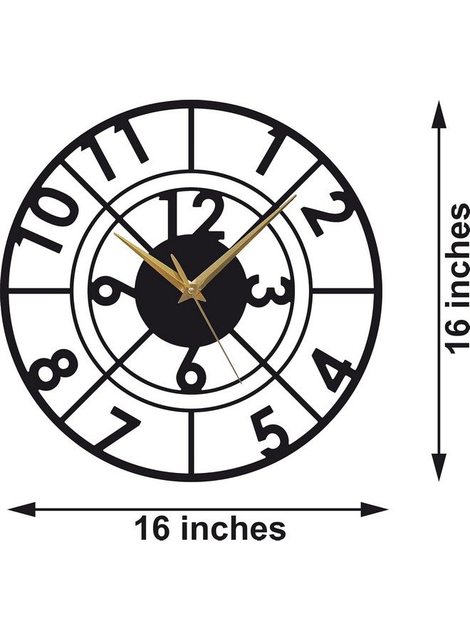 Dcloud Orbit Inspired 16-Inch (40 CM X 40CM) Metal Wall Clock Matt Black | Modern Industrial Decor | Elegant & Durable Timepiece for Home & Office DA-142 - Image 5