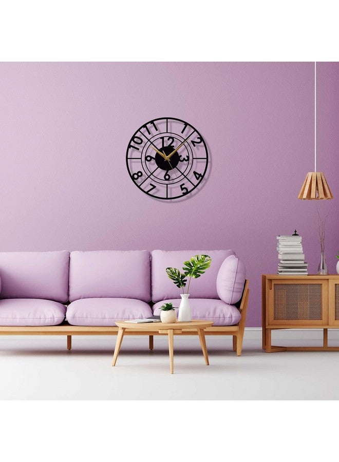 Dcloud Orbit Inspired 16-Inch (40 CM X 40CM) Metal Wall Clock Matt Black | Modern Industrial Decor | Elegant & Durable Timepiece for Home & Office DA-142 - Image 3