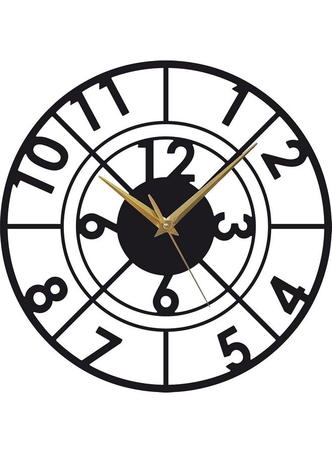 Dcloud Orbit Inspired 16-Inch (40 CM X 40CM) Metal Wall Clock Matt Black | Modern Industrial Decor | Elegant & Durable Timepiece for Home & Office DA-142 - Image 1