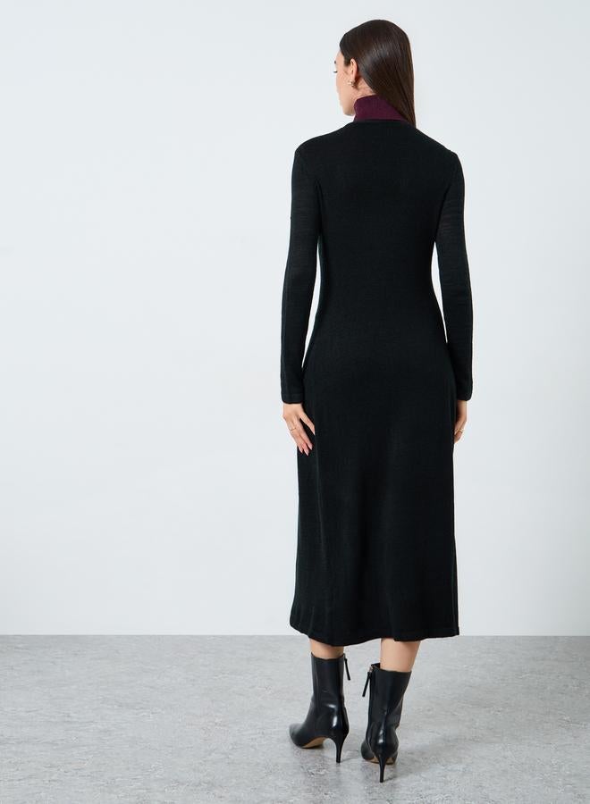 Take Two Black Front Open Midi Cardigan - Image 4