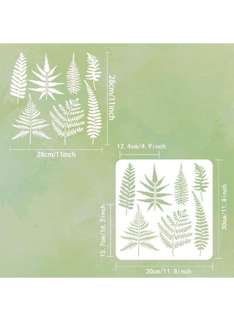 FINGERINSPIRE FINGERINSPIRE Fern Stencil for Painting 11.8x11.8 inch Fern Leaves Painting Stencil Reusable Leaf Pattern Plant Theme Template for Painting on Wall Wood Canvas Fabric Furniture DIY Home Decoration  - Image 2