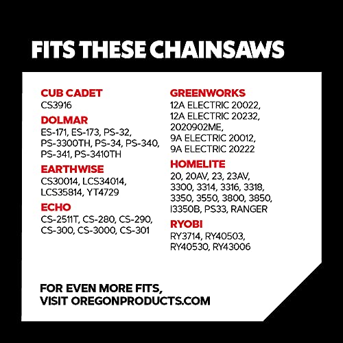 Oregon 3-Pack Chainsaw Chain 3/8" LP Pitch, .050" (1.3 mm) Gauge for 14" (35cm) Bar, 52 Drive Links – Low-kickback Replacement Saw Chain, Fits Earthwise, Echo, Greenworks, Homelite, Ryobi and more - Image 2