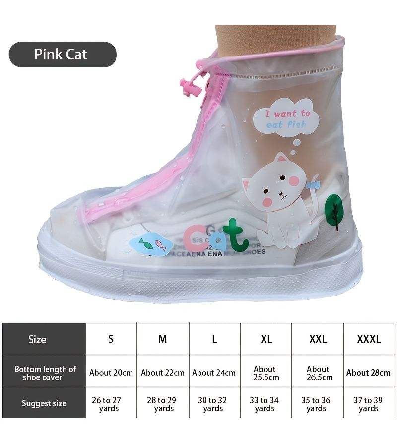 Unisex Waterproof Anti Slip Rain Shoe Covers XXL Size 35-36 for School Activities - Image 1