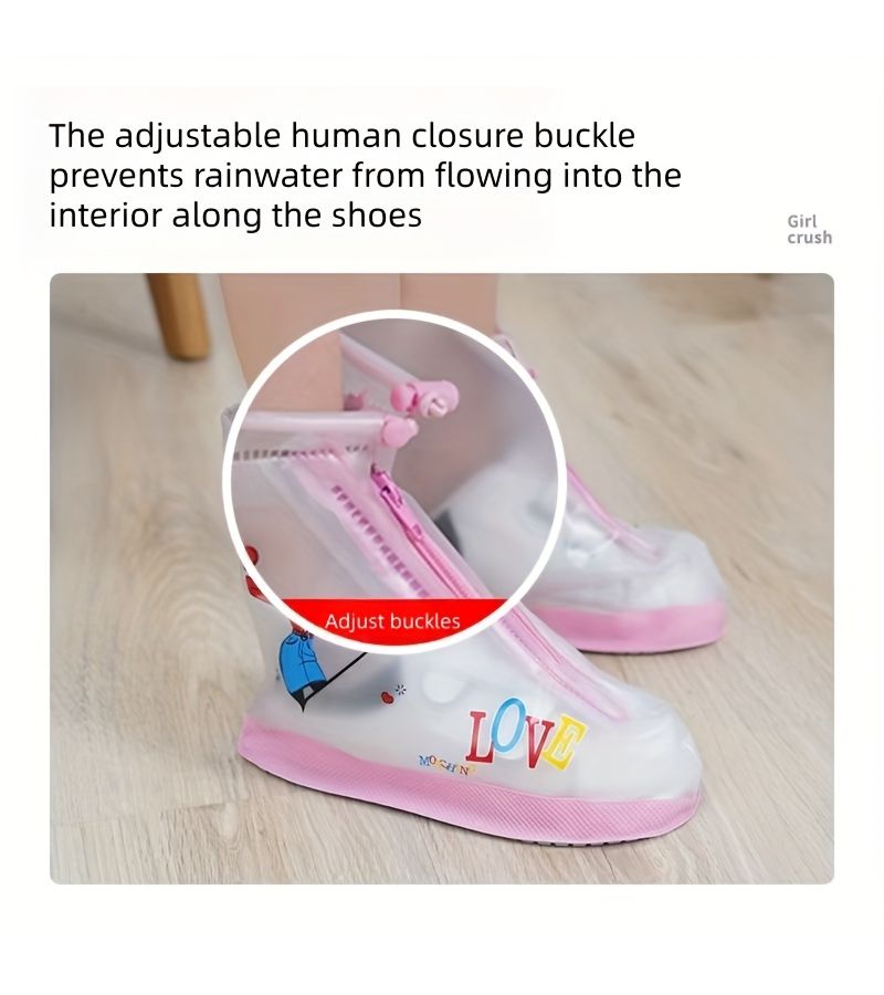 Unisex Waterproof Anti Slip Rain Shoe Covers XXL Size 35-36 for School Activities - Image 2