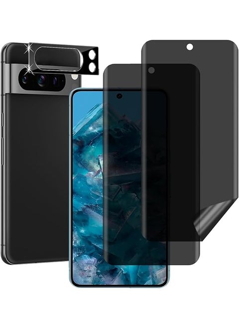 Compatible With Google Pixel 8 Pro Privacy Screen Protector With Camera Lens Protector Anti Spy Flexible Film Tpu Screen Protector For Google Pixel 8 Pro 6.7 Inch