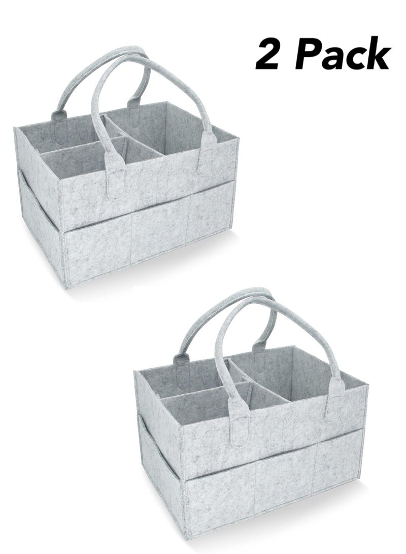 Gerenic Baby Diaper Caddy Organizer Tote Bag, Nursery Storage Bin For Changing Table, Portable Car Travel Organizer  - Image 1